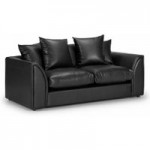Newbury 2 Seater Leather Sofa Black