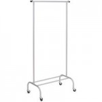 Clothes Rail with Wheels Silver