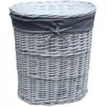 Gingham Small Laundry Basket White
