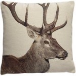 Tapestry Stag Cushion Natural