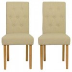 Fleur Fabric Pair of Dining Chairs – Biscuit