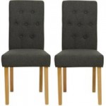 Fleur Pair of Dining Chairs – Charcoal Charcoal