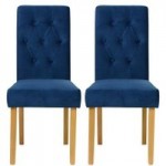Fleur Velvet Pair of Dining Chairs – Royal Blue Royal Navy Blue