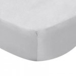 Dorma 300 Thread Count 100% Cotton Percale Plain Silver 35cm Fitted Sheet Silver