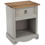 Corona 1 Drawer Grey Bedside Cabinet Grey