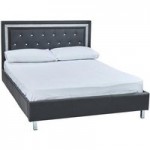 Crystalle Grey Faux Leather Bed Grey