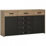 Monaco 2 Door Wide Cupboard Black