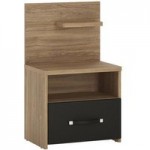 Monaco 1 Drawer Right Hand Bedside Table with Open Shelf Natural