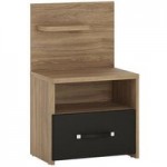 Monaco 1 Drawer Left Hand Bedside Table with Open Shelf Natural