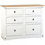 Corona White 6 Chest of Drawer White