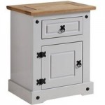 Corona Grey Petite Bedside Table Grey