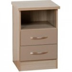 Nevada 2 Drawer Oyster Bedside Table Oyster
