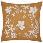 Classic Amelia Ochre Floral Print Cushion Ochre