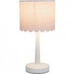 Gingham Pink LED Table Lamp and Shade Pink