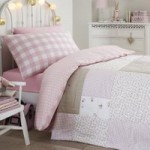 Gingham Pink Patchwork Bedspread Pink