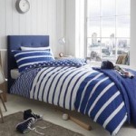 Blue Stars and Stripes Reversible Duvet Cover and Pillowcase Set Blue