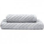 Chevron Sculptured Silver Towel Silver