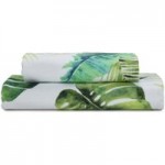 Tropical Leaf Digitally Printed Bath Towel Green