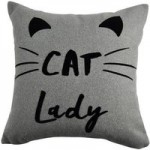 Cat Lady Grey Cushion Grey