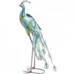 Iridescent Jewelled Peacock Ornament Blue