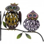 Owl On a Branch Wall Art Multi coloured