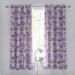 Butterflies Blackout Eyelet Kids Curtains White / Pink