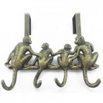 Monkey Overdoor Hooks Brass