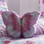 Butterflies Shaped Cushion Pink