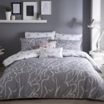 Apple Tree Muse Grey Duvet Cover and Pillowcase Set Grey