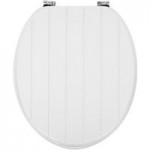 Tongue and Groove White Toilet Seat White