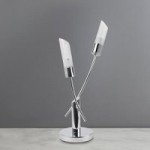 Glam Diagonal 2 Arm Table Lamp Silver