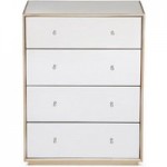 Harriet Mirrored 4 Drawer Chest Silver