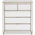 Fitzgerald Mirrored 5 Drawer Chest Silver