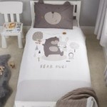 Bear Hugs Cot Bed Duvet Cover and Pillowcase Set Natural