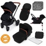 Ickle Bubba Stomp v3 All in One Black Travel System with Isofix Base Black