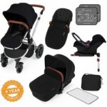 Ickle Bubba Stomp v3 All in One Black Travel System with Isofix Base Silver