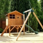 12ft x 13ft Tulip Tower Playhouse With Activity Centre Natural