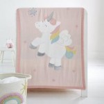 Unicorn Dreams Knitted Blanket Pink