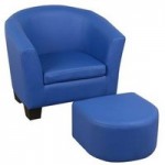 Kids Blue Tub Chair and Footstool Blue