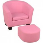 Kids Pink Tub Chair and Footstool Pink