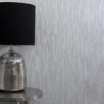 Bergamo Leather Texture Off White and Silver Wallpaper Silver