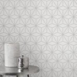 UK Pulse Star Geometric Silver Wallpaper Silver