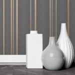UK Pulse Stripe Charcoal Wallpaper Grey