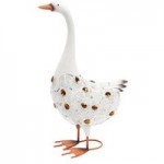 Jewelled White Goose Ornament White