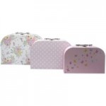 Little Hummingbirds Set of 3 Suitcases Pink