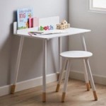 Kids White Desk and Stool White