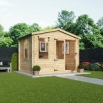 10ft x 11ft Winchester Wooden Log Cabin Studio Beige