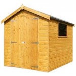8 x 6 Winchester County Wooden Apex Shed Brown