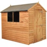 5ft x 7ft Winchester Wooden Overlap Apex Shed with Windows Brown