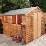 10ft x 8ft Winchester Wooden Overlap Apex Shed with Windows Brown